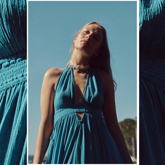 Free People NWT RARE Look Into The Sun Maxi Dress Endless Summer - Picture 2 of 5